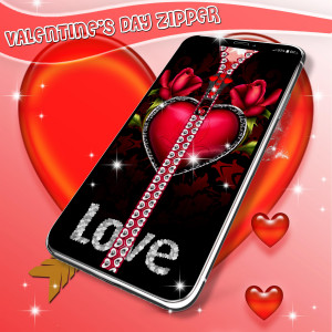 اسکرین شات 1 برنامه Valentines day zipper locker