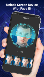 اسکرین شات 1 برنامه Face ID: Lock Screen PRANK