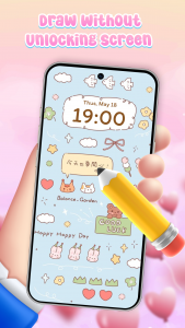 اسکرین شات 1 برنامه Lockscreen Drawing Together