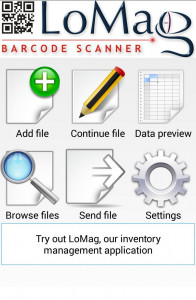 اسکرین شات برنامه LoMag Barcode Scanner to Excel 1