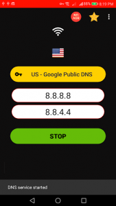 اسکرین شات برنامه Speedy DNS Changer 1