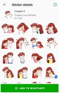 اسکرین شات برنامه Couple Love Stickers for WhatsApp - Wastickerapps 4