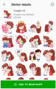 اسکرین شات برنامه Couple Love Stickers for WhatsApp - Wastickerapps 6