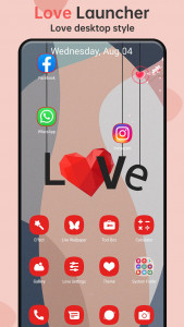 اسکرین شات 1 برنامه Love Launcher: lovely launcher