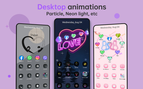 اسکرین شات 5 برنامه Love Launcher: lovely launcher