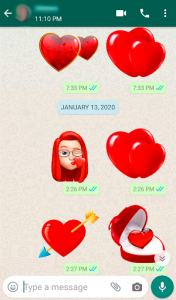 اسکرین شات برنامه Love Sticker Memojis for WhatsApp - WAStickerApps 1