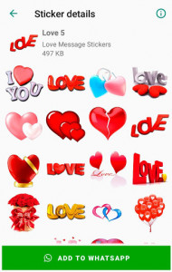 اسکرین شات برنامه Love Stickers for WhatsApp - WAStickerApps ❤️❤️❤️ 8
