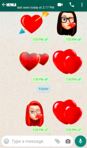 اسکرین شات برنامه Memoji Love Stickers for WhatsaApp - WAStickerApps 2