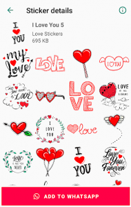 اسکرین شات برنامه Love Stickers for WhatsApp WAStickerApps ❤️❤️❤️ 6