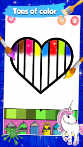 اسکرین شات برنامه Glitter Heart Love Coloring Book for Girls 2