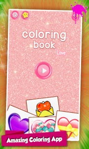 اسکرین شات برنامه Glitter Heart Love Coloring Book for Girls 1