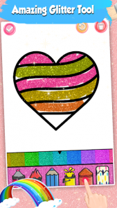 اسکرین شات برنامه Glitter Heart Love Coloring Book for Girls 5