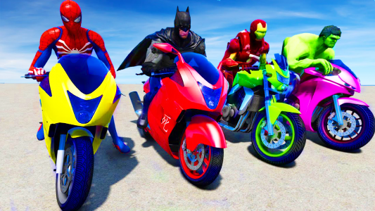 اسکرین شات بازی Superhero Bike Stunt Games 3D 1