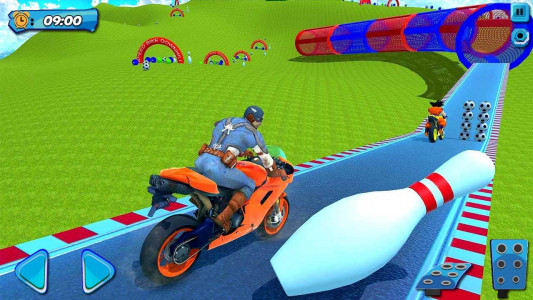 اسکرین شات 3 بازی Superhero Bike Stunt Games 3D