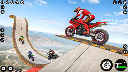اسکرین شات 1 برنامه Superhero Bike Game Stunt Race