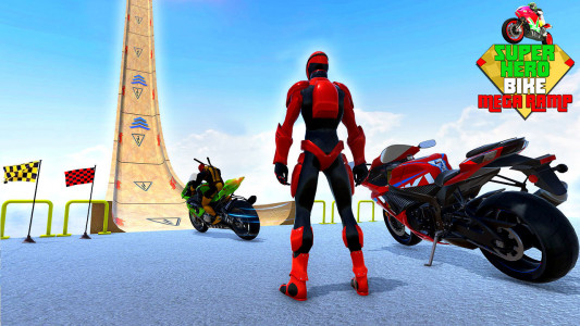اسکرین شات برنامه Superhero Bike Game Stunt Race 2