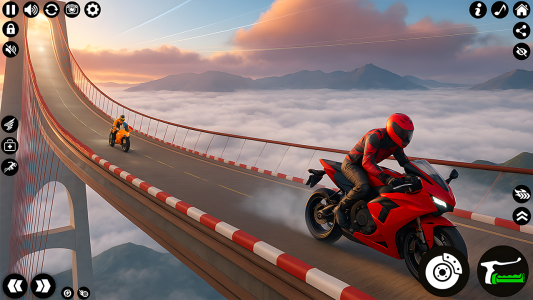 اسکرین شات 5 برنامه Superhero Bike Game Stunt Race