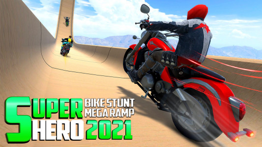 اسکرین شات برنامه Superhero Bike Game Stunt Race 1
