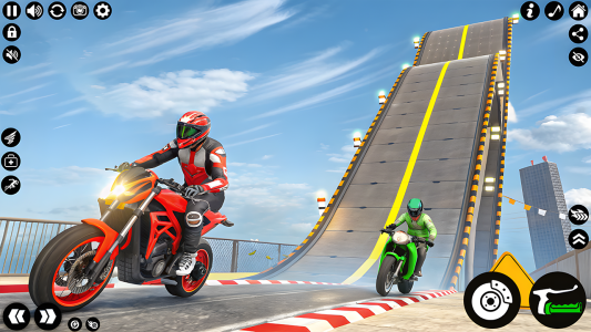 اسکرین شات 2 برنامه Superhero Bike Game Stunt Race