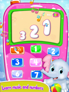 اسکرین شات برنامه Pink Baby Phone Toy:Learn Number & Music Baby Game 2