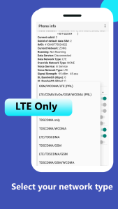 اسکرین شات 2 برنامه 4G Lte Network Mode Only