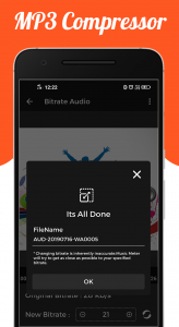 اسکرین شات برنامه Audio : MP3 Compressor 4