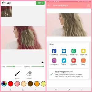 اسکرین شات برنامه Hair Color Changer - Hair Dye 2