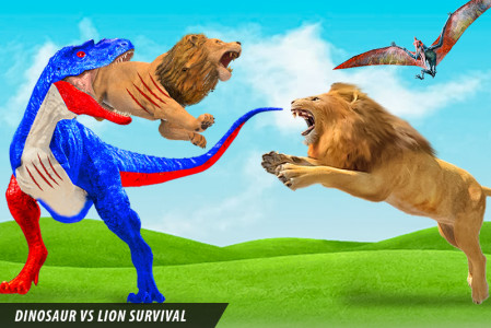 اسکرین شات برنامه Lion vs Dinosaur Animal Fight 1