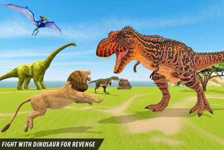 اسکرین شات برنامه Lion vs Dinosaur Animal Fight 3