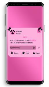 اسکرین شات برنامه SMS Theme Ribbon Black - pink 4