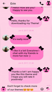 اسکرین شات برنامه SMS Theme Ribbon Black - pink 6