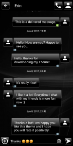 اسکرین شات برنامه SMS Theme Dusk Black messages 2