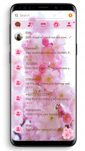 اسکرین شات برنامه SMS Theme Love Cherry - pink 3