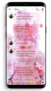 اسکرین شات برنامه SMS Theme Love Cherry - pink 1