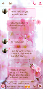 اسکرین شات برنامه SMS Theme Love Cherry - pink 5