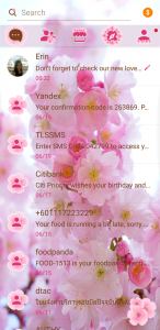 اسکرین شات برنامه SMS Theme Love Cherry - pink 6