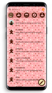 اسکرین شات برنامه SMS Theme Love Chocolate pink 2
