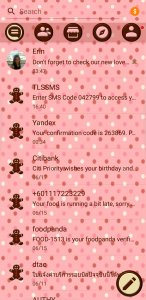 اسکرین شات برنامه SMS Theme Love Chocolate pink 6