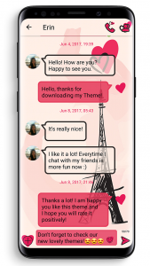 اسکرین شات برنامه SMS Theme Love Paris - pink 1