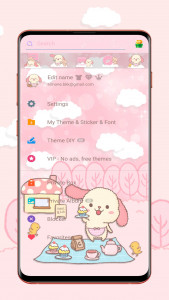 اسکرین شات برنامه SMS Theme Rabbit Fluffy Pink 4