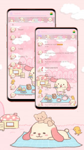 اسکرین شات برنامه SMS Theme Rabbit Fluffy Pink 3