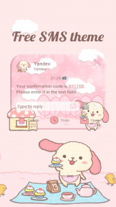 اسکرین شات برنامه SMS Theme Rabbit Fluffy Pink 5