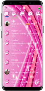 اسکرین شات برنامه SMS Theme Sparkling Pink love 2