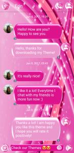 اسکرین شات برنامه SMS Theme Sparkling Pink love 5