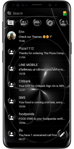 اسکرین شات برنامه SMS Theme Sphere Black - chat 2