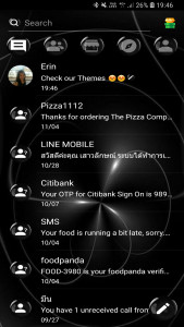 اسکرین شات برنامه SMS Theme Sphere Black - chat 6