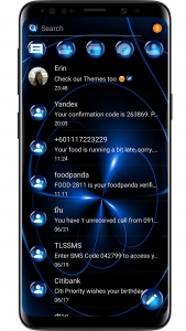 اسکرین شات برنامه SMS Theme Sphere Blue - black 2