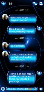 اسکرین شات برنامه SMS Theme Sphere Blue - black 5