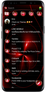 اسکرین شات برنامه SMS Theme Sphere Red - black 2