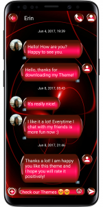 اسکرین شات برنامه SMS Theme Sphere Red - black 1